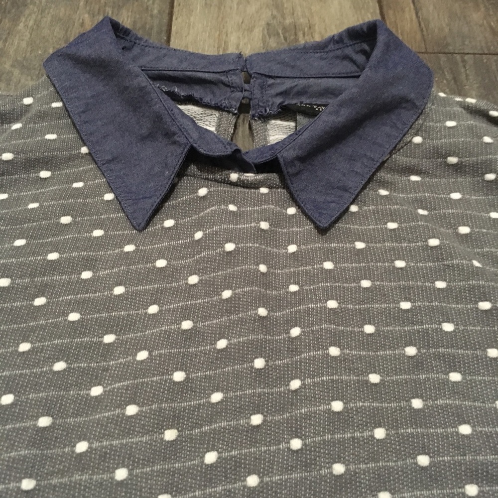 Ann Taylor faux shirttail polka dot sweater small - Picture 3 of 8
